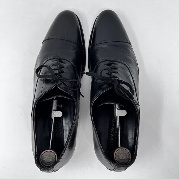 To Boot New York Shoes Mens 11 Adam Derrick Black Leather Oxford Cap Toe Dress - Picture 7 of 12